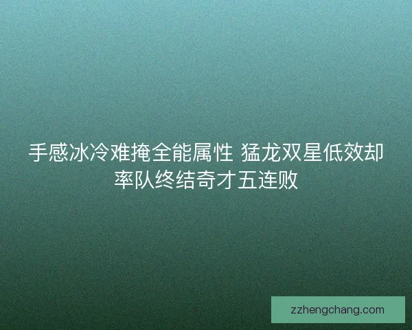 手感冰冷难掩全能属性 猛龙双星低效却率队终结奇才五连败