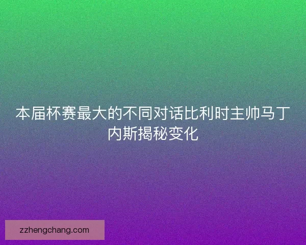 本届杯赛最大的不同对话比利时主帅马丁内斯揭秘变化