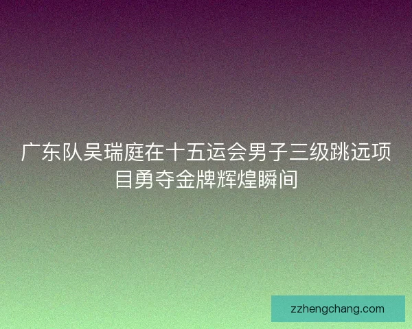 广东队吴瑞庭在十五运会男子三级跳远项目勇夺金牌辉煌瞬间